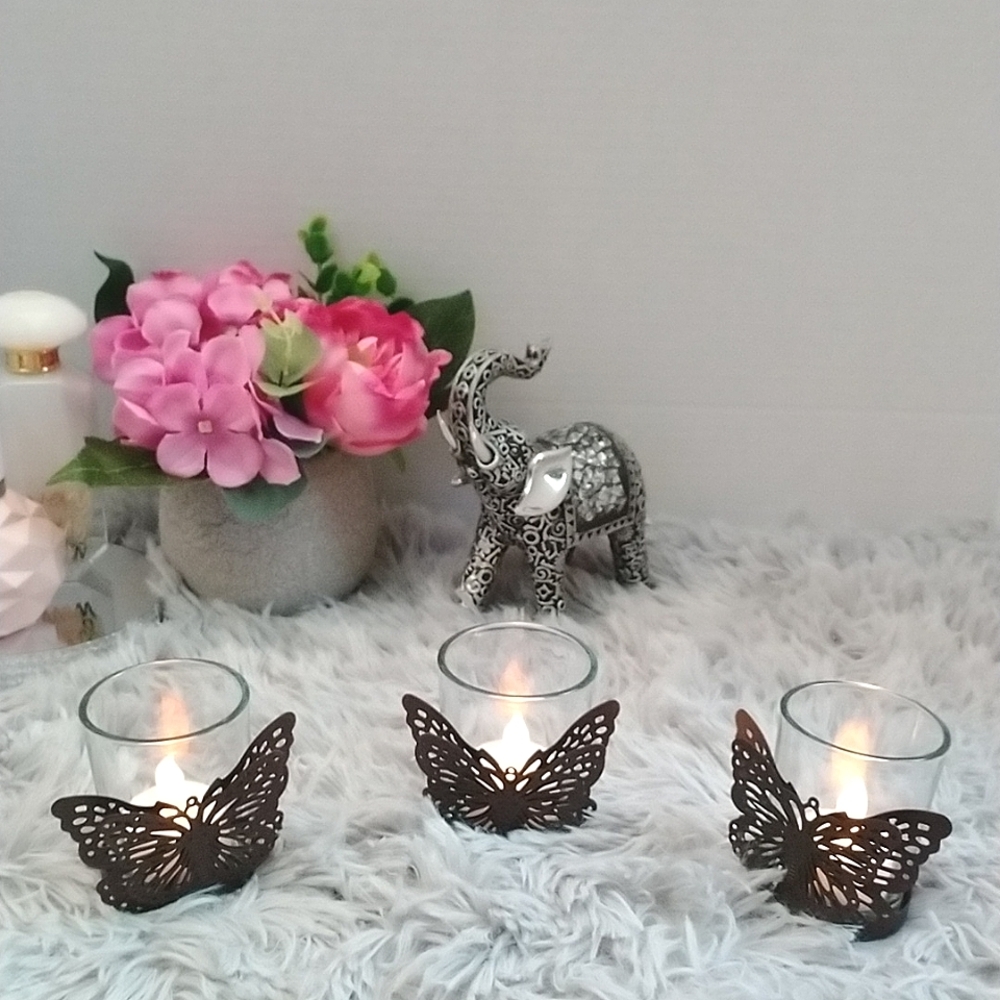 Brand New 3 Piece Butterfly Candle Holder Set🦋